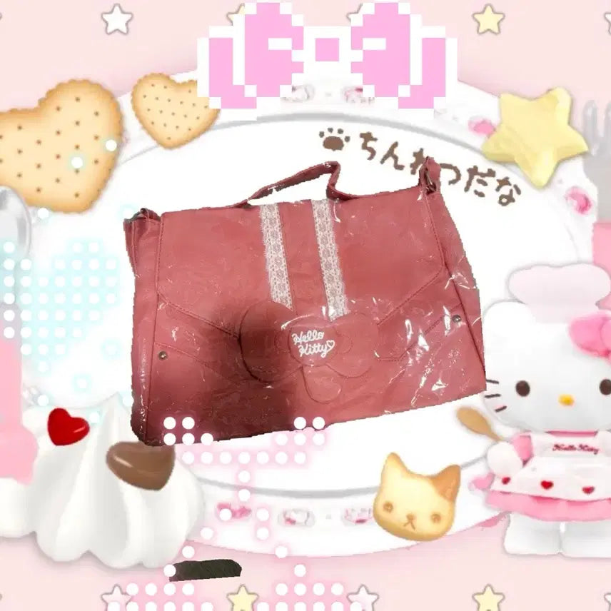 [BUNJANG] Hello Kitty Pink School Look Crossbody Bag / 히메갸루 고전 헬로키티 핑크 스쿨룩 크로스백 가방