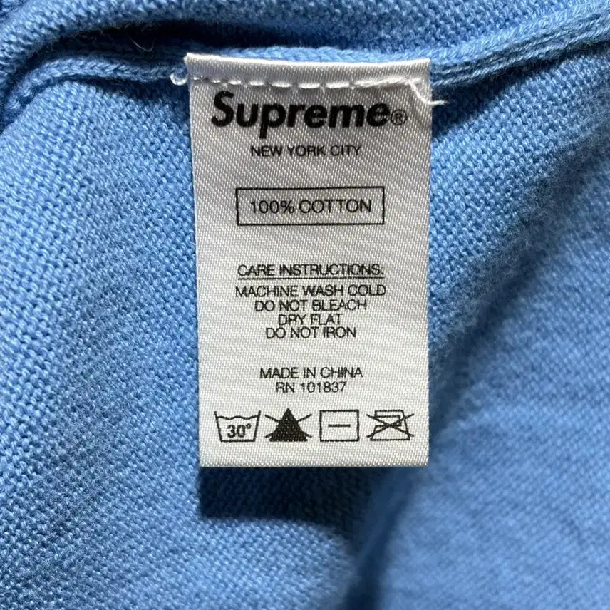[BUNJANG] Supreme Spelling Logo Navy Knit Sweater / L SUPREME 슈프림 스펠링 로고 네이비 니트