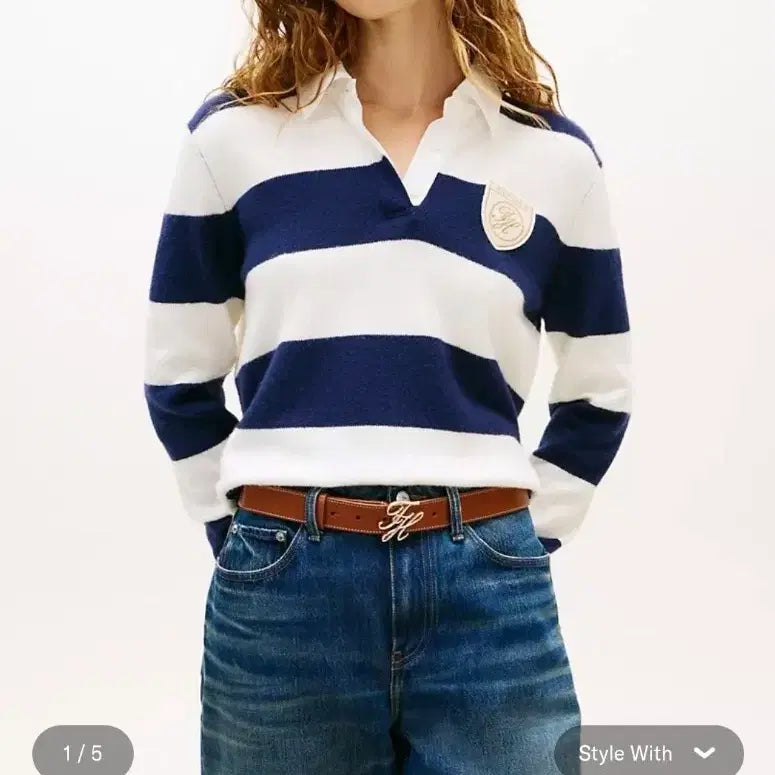 [BUNJANG] Tommy Hilfiger Rugby Stripe Sweatshirt XS / 타미힐피거 럭비 스트라이프 스웻 셔츠 XS