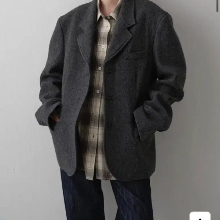 [BUNJANG] Fascade Pattern Flannel Check Shirt Ivory / 파사드패턴 플란넬 체크 셔츠 아이보리