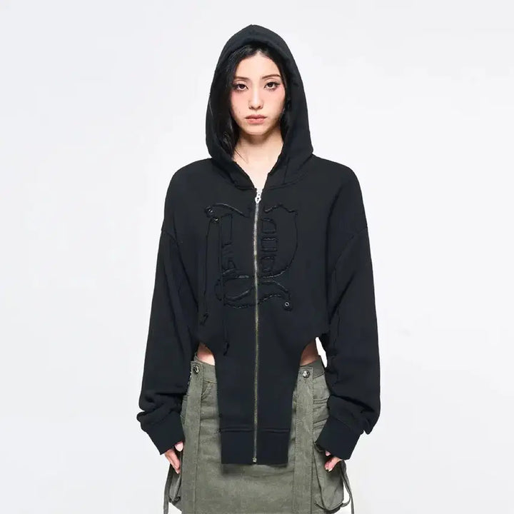 [BUNJANG] yeel Back Tie Zip-Up Black / 와이이이엘 yeel 백 타이 집업 블랙