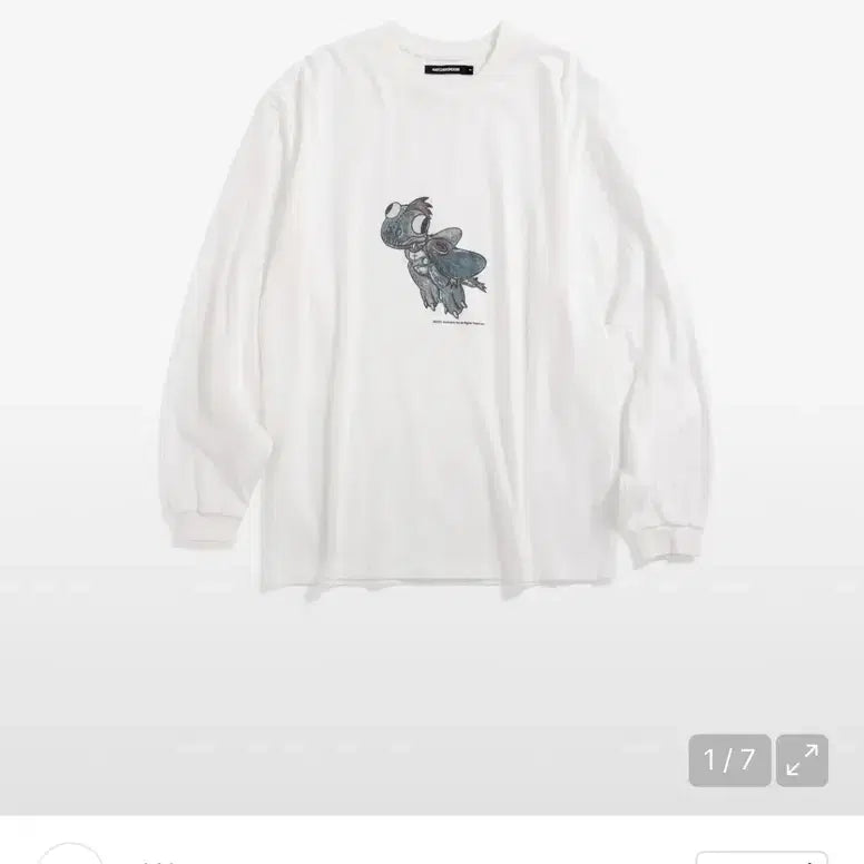 [BUNJANG] HAECHING ROOM VTG Blue Dragon Long Sleeve Tee White / 해칭룸 VTG Blue Dragon Tee White