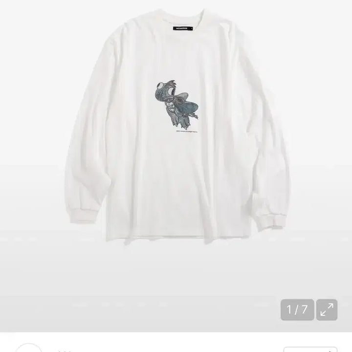 [BUNJANG] HAECHING ROOM VTG Blue Dragon Long Sleeve Tee White / 해칭룸 VTG Blue Dragon Tee White