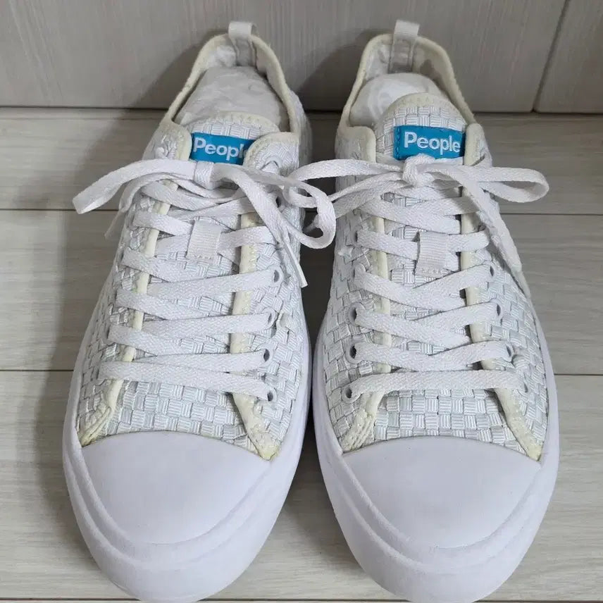 [BUNJANG] People White Woven Sneakers 270 / 피플 화이트 우븐 스니커즈270