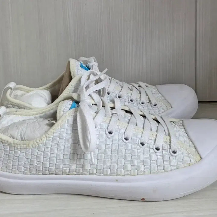 [BUNJANG] People White Woven Sneakers 270 / 피플 화이트 우븐 스니커즈270