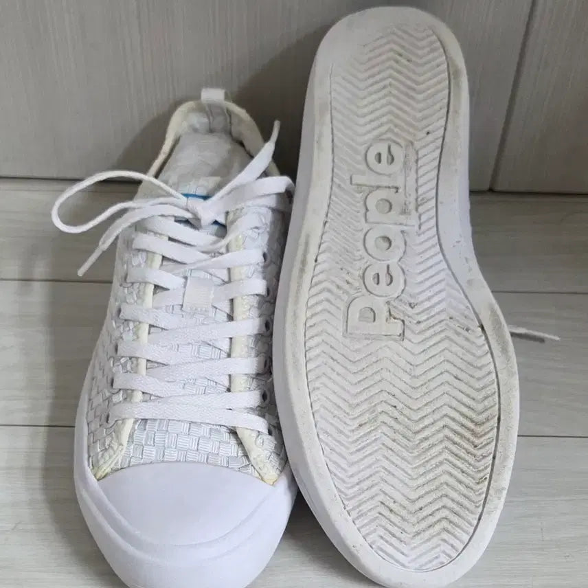 [BUNJANG] People White Woven Sneakers 270 / 피플 화이트 우븐 스니커즈270