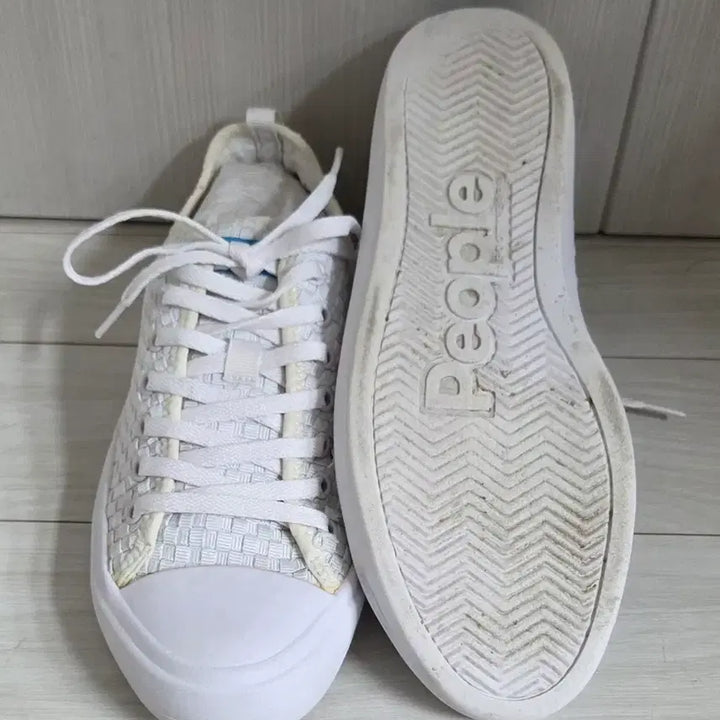 [BUNJANG] People White Woven Sneakers 270 / 피플 화이트 우븐 스니커즈270