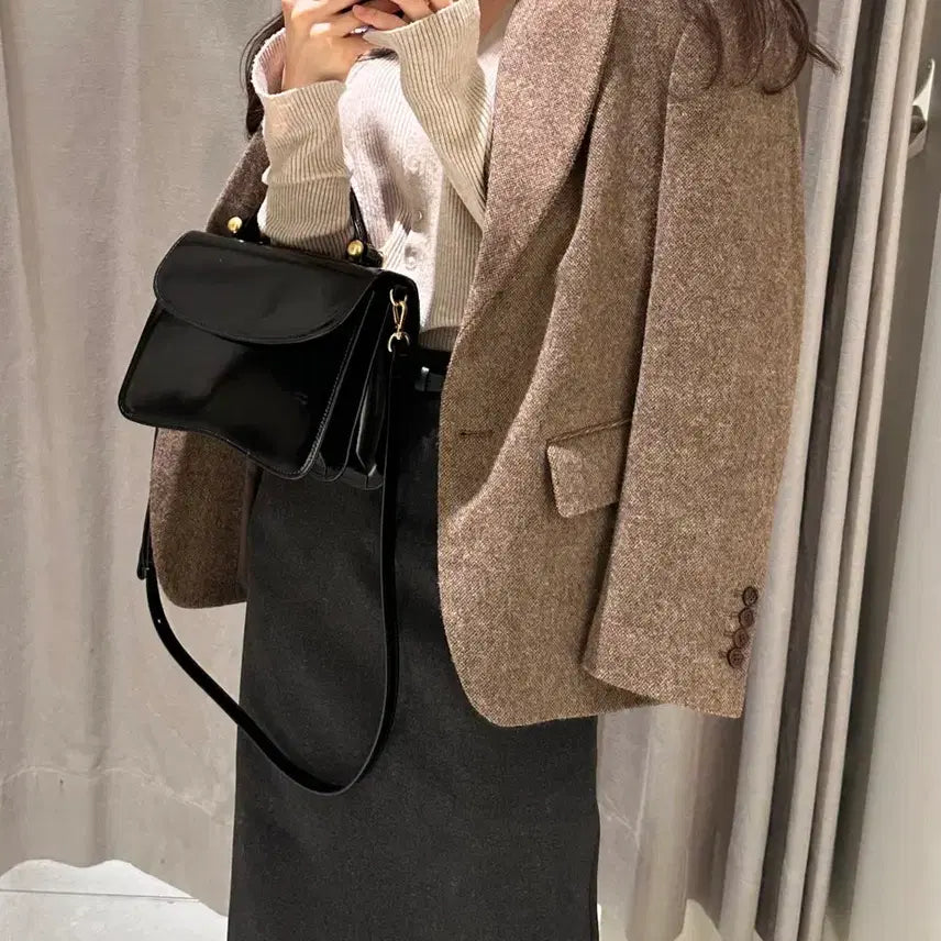 [BUNJANG] 애테 ette COSME SQUARE BAG PATENT BLACK 가방 / 애테 ette COSME SQUARE BAG PATENT BLACK 가방