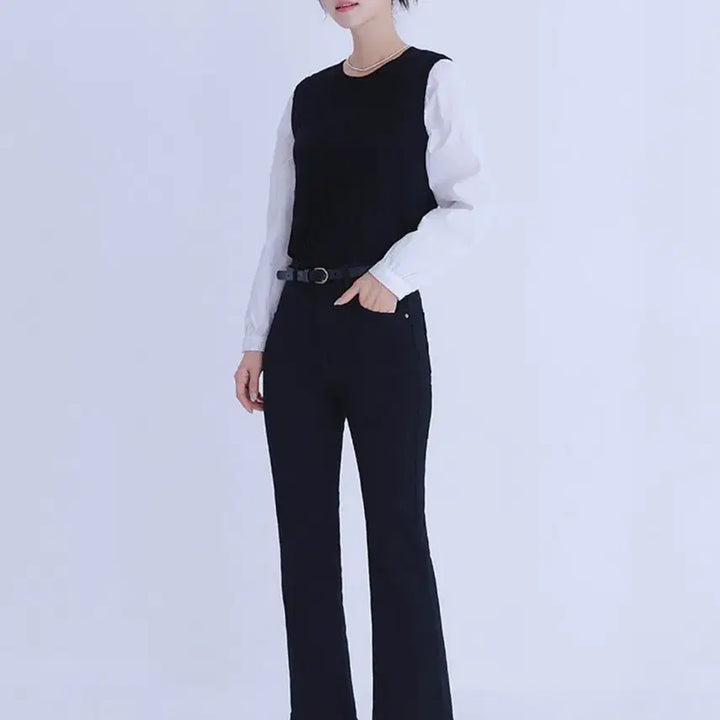 [SOLD OUT] 로엠 우븐매칭 조끼 풀오버