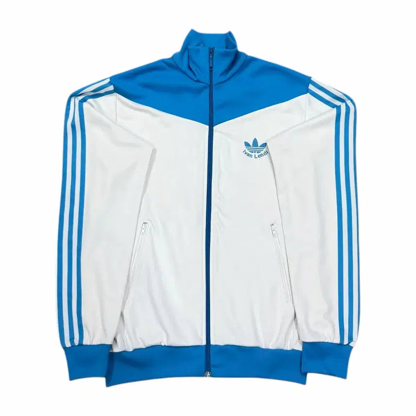 [BUNJANG] Adidas Kim Chaewon Ivan Randy Track Top Jersey Jacket / 아디다스 빈티지 김채원깔 아이반 랜디 트랙탑 져지 자켓 화이트 블루 M