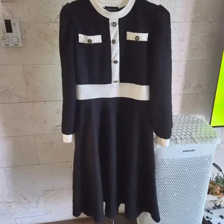 [BUNJANG] I Love J Black Tweed Dress (55-66) / 한번착용)아이러브제이 블랙 트위드 원피스 55-66