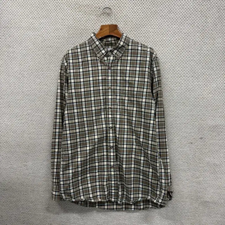 [BUNJANG] Uniqlo Vintage Check Button Down Long Sleeve Shirt L / 유니클로 버튼 다운 빈티지 체크 긴팔 셔츠 L A09618