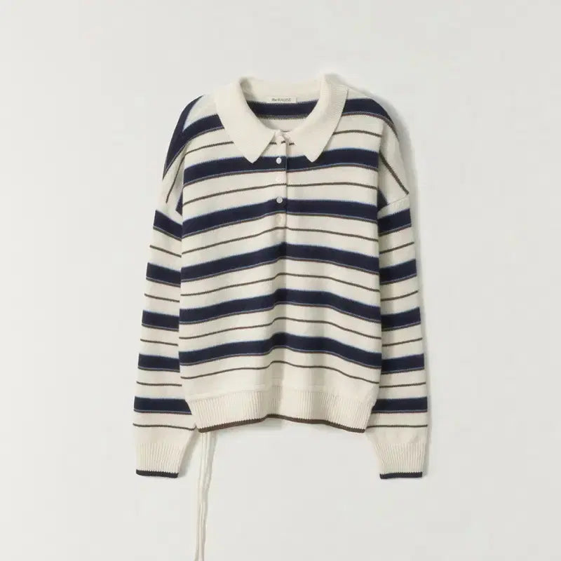 [BUNJANG] the RAUST Multi Stripe Collar Knit Ivory Free Size / [새제품] the RAUST 더라우스트 멀티 스트라이프 카라 니트