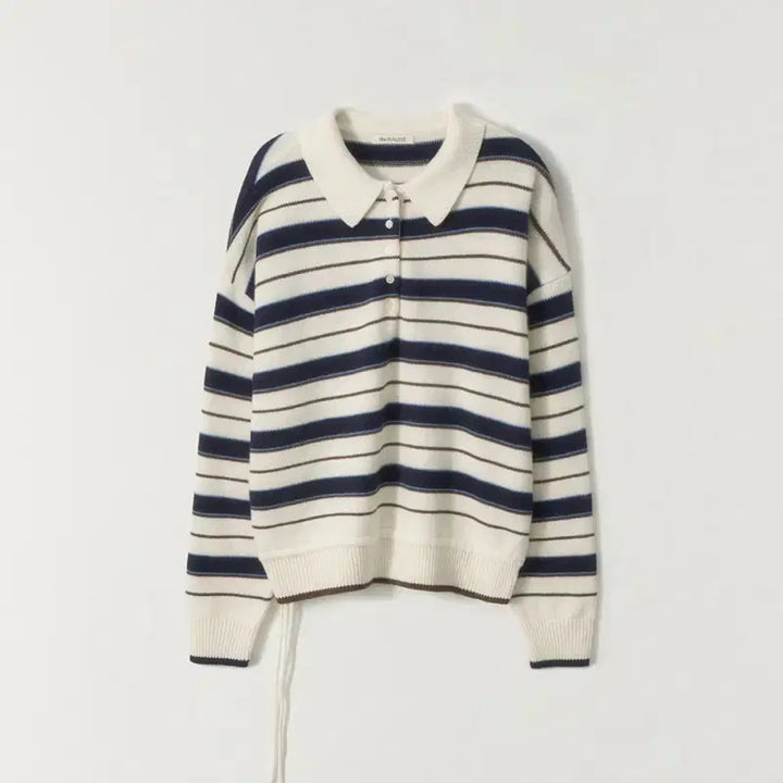 [BUNJANG] the RAUST Multi Stripe Collar Knit Ivory Free Size / [새제품] the RAUST 더라우스트 멀티 스트라이프 카라 니트