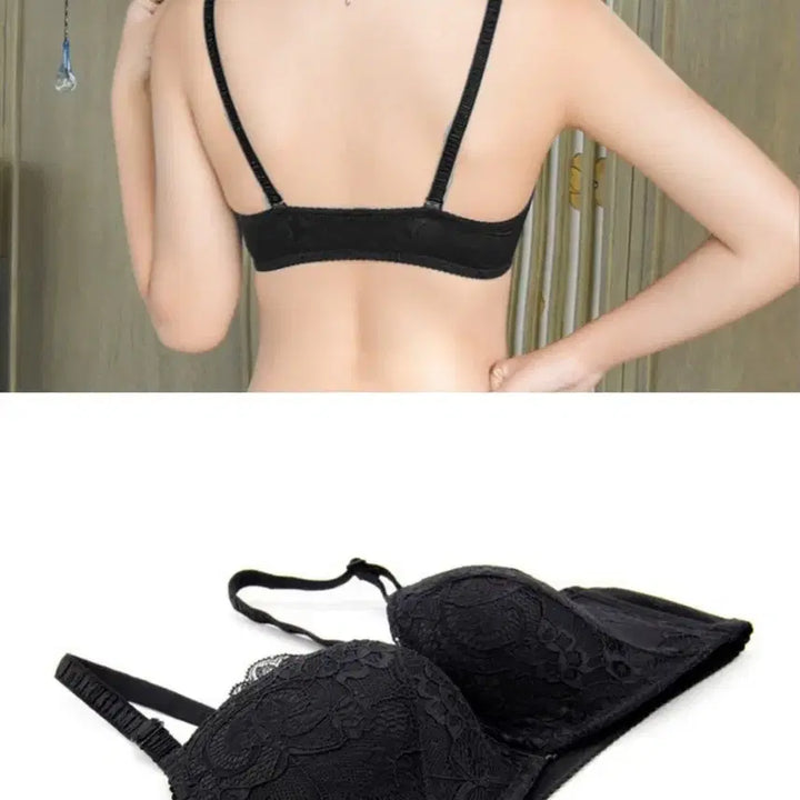 [BUNJANG] Black Lace Front Hook Bra / 새)앞후크브라 검정 레이스브라 블랙
