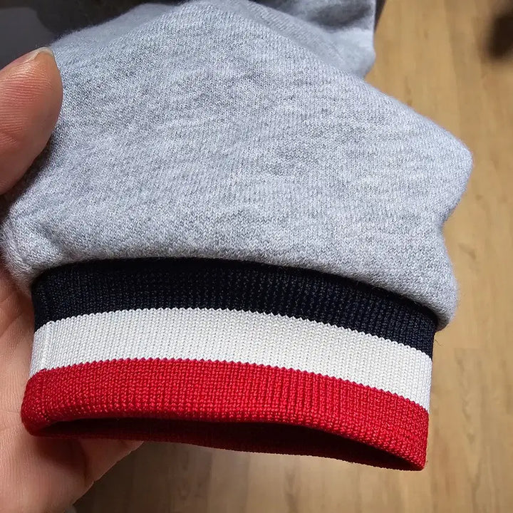 [BUNJANG] Moncler Tricolor Stripe Full Zip Hoodie Grey / 몽클레어 삼선 후드집업 그레이