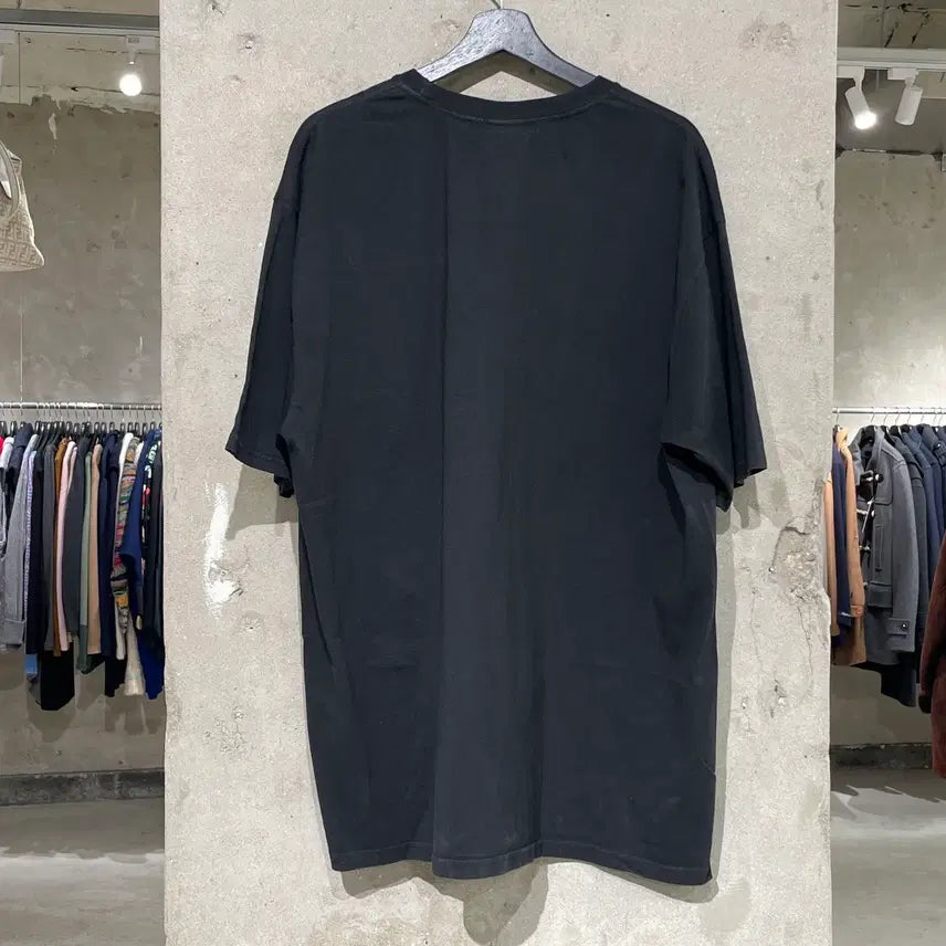 [SOLD OUT] 스투시 블랙 아치 로고 피그먼트 다이드 하프티