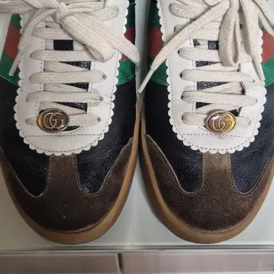 [BUNJANG] Gucci Leather Web Sneakers 265 / 구찌 레더 웹 스니커즈265