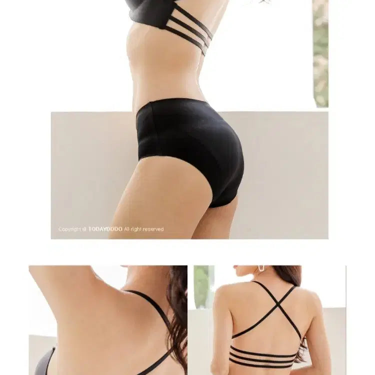 [BUNJANG] Black Front Hook Bra Set 85B / 새)앞후크브라세트.검정85B.블랙