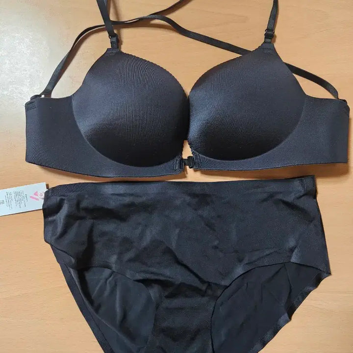 [BUNJANG] Black Front Hook Bra Set 85B / 새)앞후크브라세트.검정85B.블랙