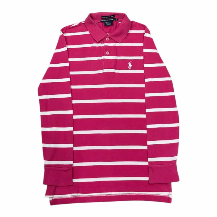 [BUNJANG] Polo Ralph Lauren Pink Stripe PK Long Sleeve Shirt S / 폴로 랄프로렌 핑크 스트라이프 PK 긴팔 카라티 S