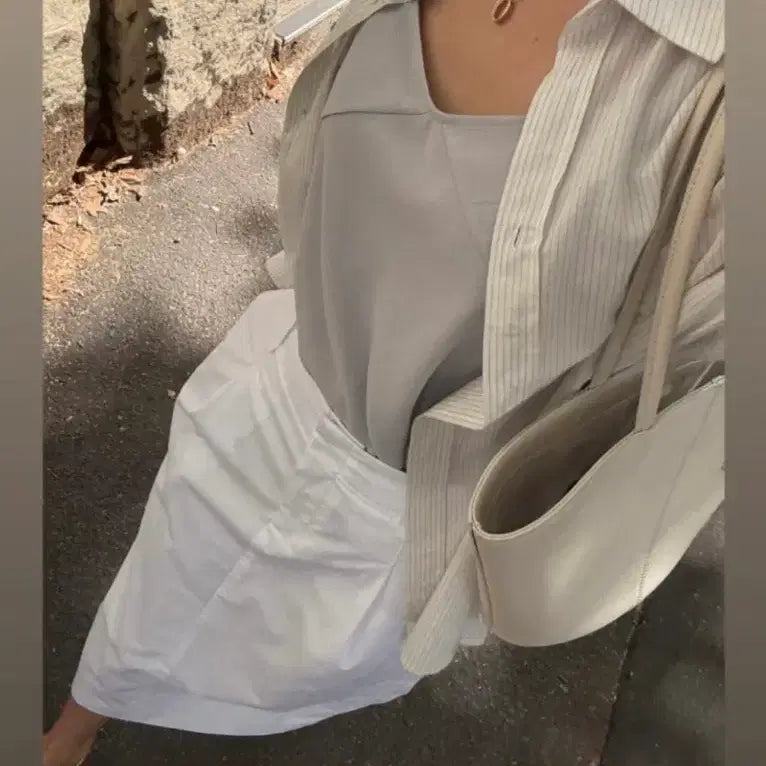 [BUNJANG] Sie Monet Stripe Cuffs Shirt Ivory / 시에 sie 모네 스트라이프 커프스 셔츠 아이보리(택달린 새상품)