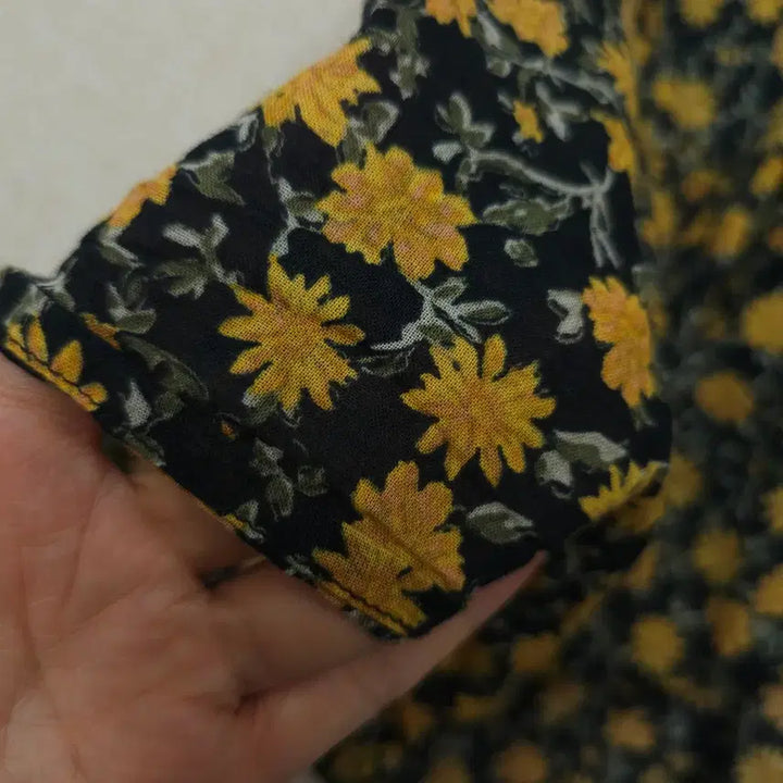 [BUNJANG] GU Floral Long Skirt - Cotton Vintage / (S)GU 여성 플라워 롱 스커트 코튼 빈티지 밴딩 W3089