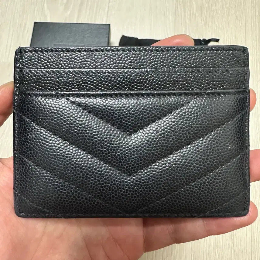 [BUNJANG] Saint Laurent Matelasse Card Wallet Black / 생로랑 마틀라세 카드지갑 블랙 정품(풀구성)