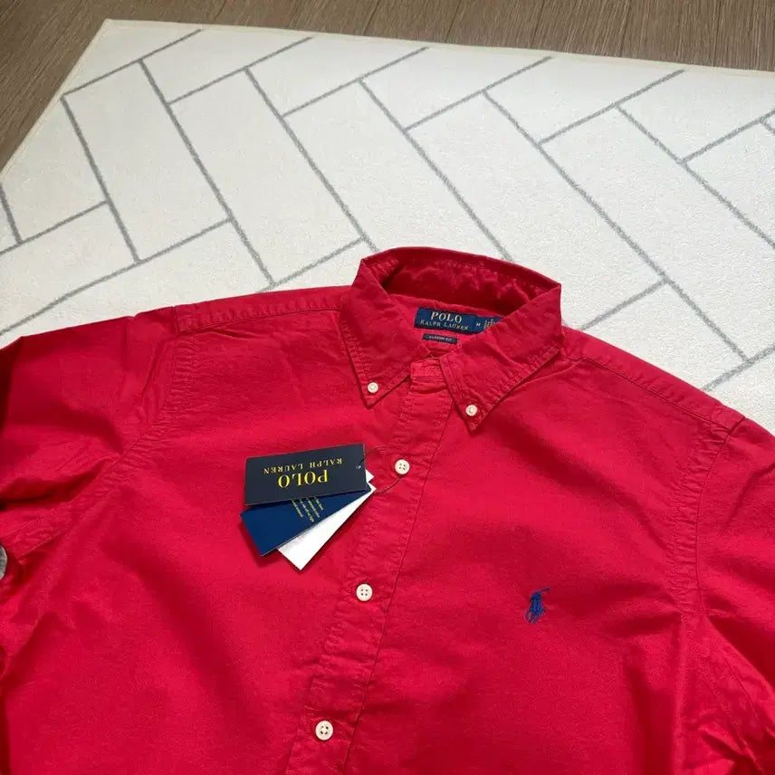 [BUNJANG] Polo Ralph Lauren Garment Dye Shirt Red (M) / (새제품/M) 폴로 가먼트 다이 셔츠 레드