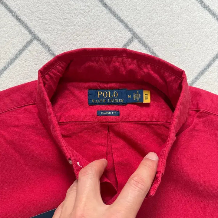 [BUNJANG] Polo Ralph Lauren Garment Dye Shirt Red (M) / (새제품/M) 폴로 가먼트 다이 셔츠 레드