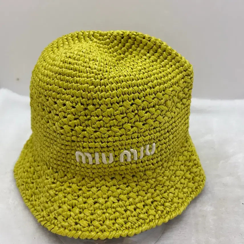 [BUNJANG] Miu Miu Raffia Bucket Hat L / 미우미우 라피아 벙거지 모자 L사이즈(정품)