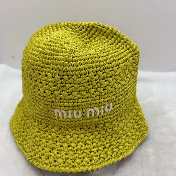 [BUNJANG] Miu Miu Raffia Bucket Hat L / 미우미우 라피아 벙거지 모자 L사이즈(정품)