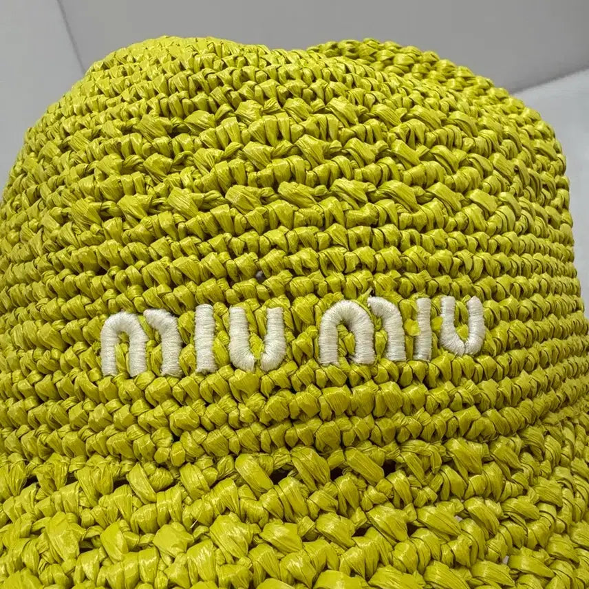 [BUNJANG] Miu Miu Raffia Bucket Hat L / 미우미우 라피아 벙거지 모자 L사이즈(정품)