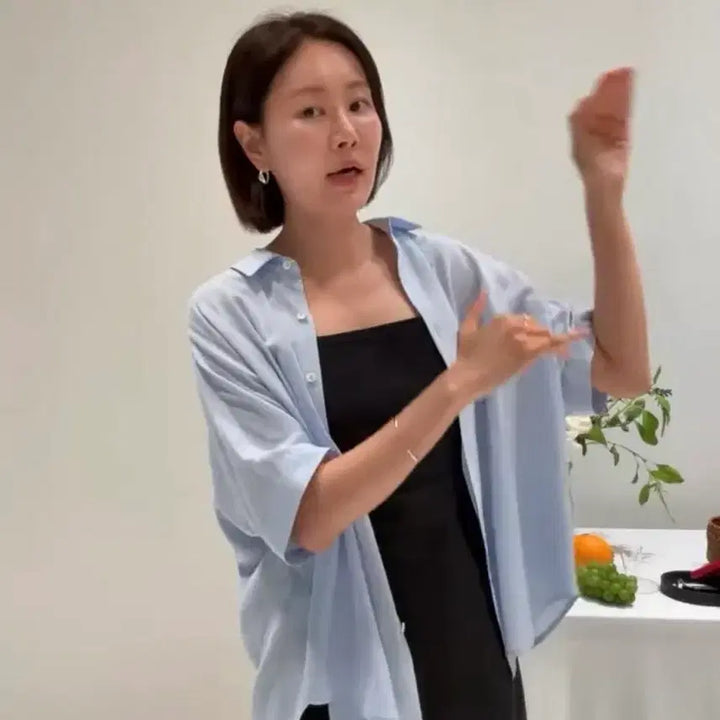 [BUNJANG] 시에 sie 헤즈 루즈핏 셔츠 세레니티블루(택달린 새상품) / 시에 sie 헤즈 루즈핏 셔츠 세레니티블루 스탠다드(택달린 새상품)