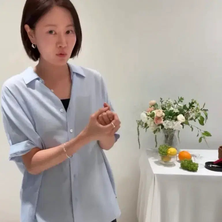 [BUNJANG] 시에 sie 헤즈 루즈핏 셔츠 세레니티블루(택달린 새상품) / 시에 sie 헤즈 루즈핏 셔츠 세레니티블루 스탠다드(택달린 새상품)