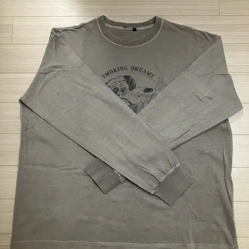 [BUNJANG] Polytelu Blue Dog Long Sleeve T-shirt / 폴리테루 블루독 롱슬리브 빈티지 그레이 (3)