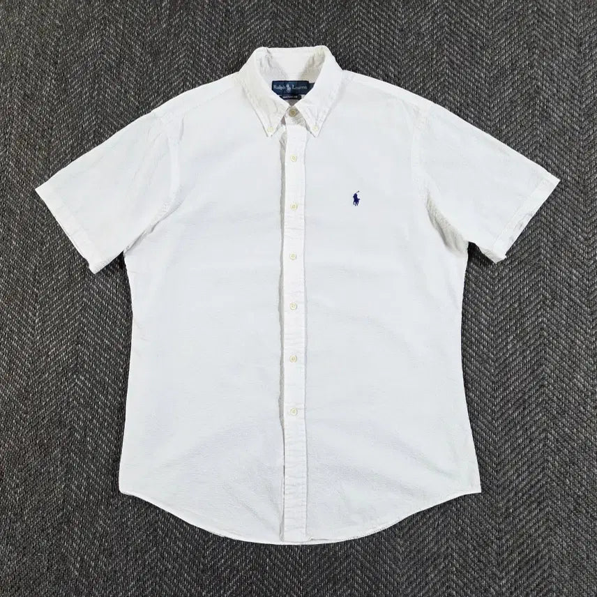 [BUNJANG] Polo Ralph Lauren Seersucker Short Sleeve Shirt / 폴로 랄프로렌 화이트 시어서커 반팔 셔츠