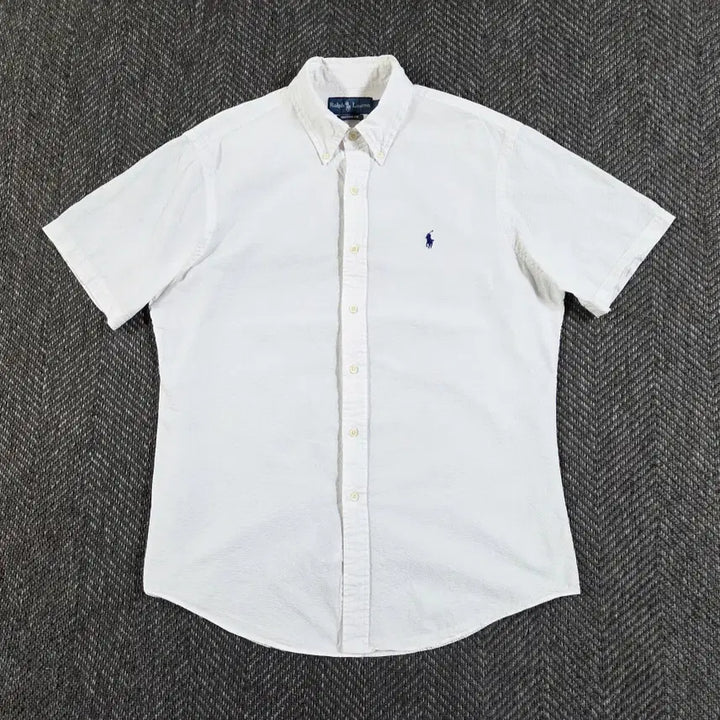 [BUNJANG] Polo Ralph Lauren Seersucker Short Sleeve Shirt / 폴로 랄프로렌 화이트 시어서커 반팔 셔츠