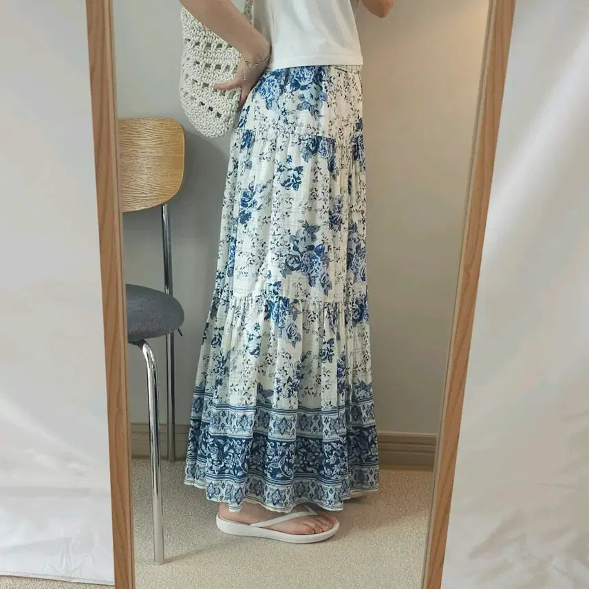 [SOLD OUT] (M-L)자라 여성 롱 맥시 스커트 플라워 패턴 W3090