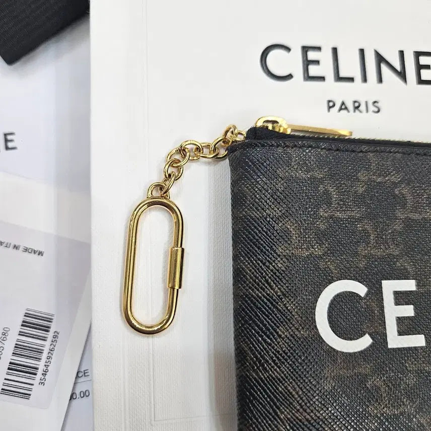 [BUNJANG] Celine Triomphe Canvas Coin Card Pouch Black / (S+/100%정품)셀린느 트리옹프 캔버스 코인 카드 파우치 블랙