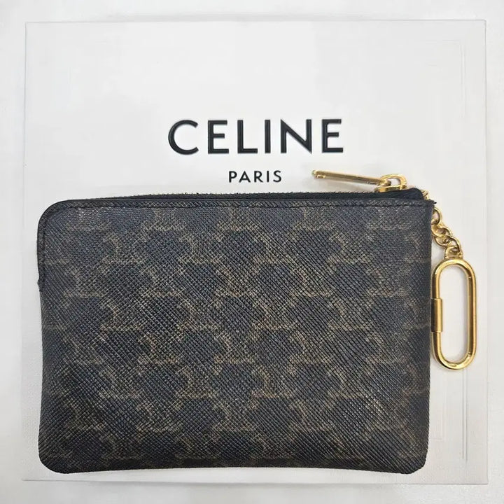 [BUNJANG] Celine Triomphe Canvas Coin Card Pouch Black / (S+/100%정품)셀린느 트리옹프 캔버스 코인 카드 파우치 블랙