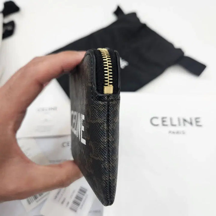 [BUNJANG] Celine Triomphe Canvas Coin Card Pouch Black / (S+/100%정품)셀린느 트리옹프 캔버스 코인 카드 파우치 블랙