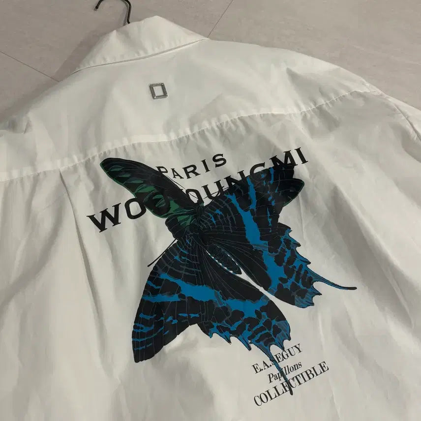 [BUNJANG] Wooyoungmi White Logo Butterfly Shirt / 우영미 백로고 나비 셔츠