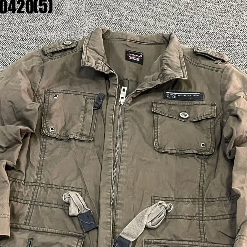 [BUNJANG] Fubu Khaki Green Parka Jacket / 후부 푸부 카키색 야상 스타일 점퍼l 0420