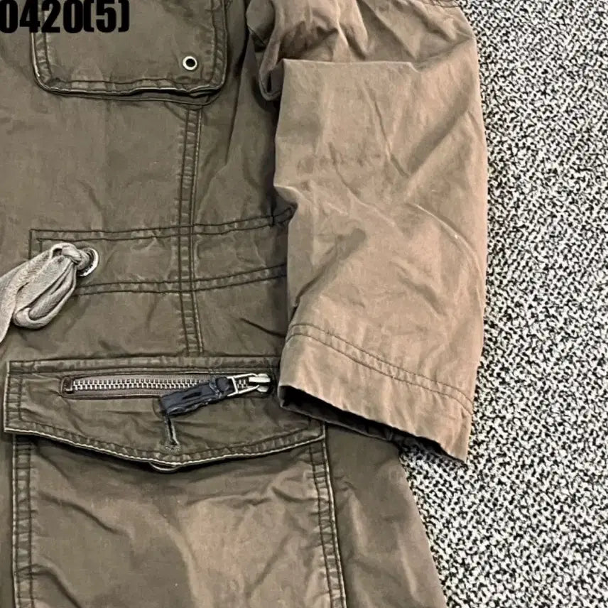[BUNJANG] Fubu Khaki Green Parka Jacket / 후부 푸부 카키색 야상 스타일 점퍼l 0420