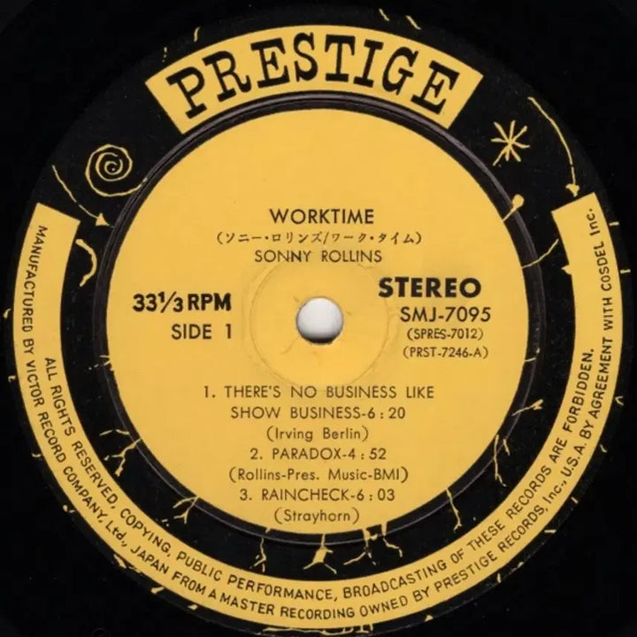 [BUNJANG] Sonny Rollins Worktime Vinyl LP / [재즈 LP] 소니 롤린스 worktime