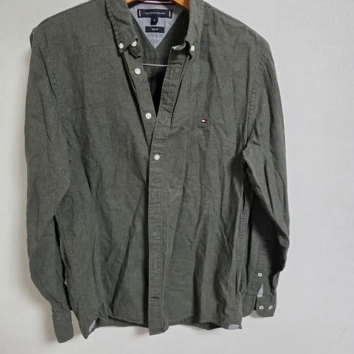 [BUNJANG] Tommy Hilfiger Slim Fit Oxford Khaki Shirt / [M/슬림핏] 타미힐피거 정품 옥스퍼드 카키 셔츠