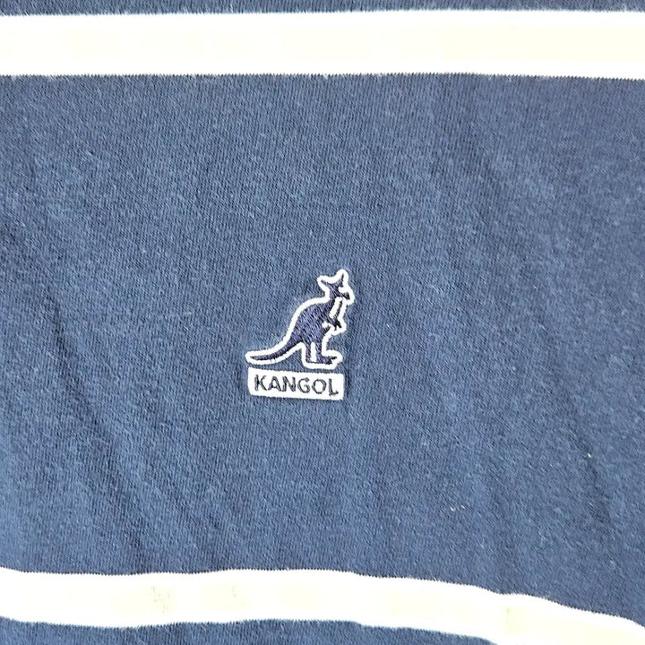 [BUNJANG] Kangol Stripe Short Sleeve T-Shirt L / 캉골 스트라이프 네이비 반팔 티셔츠 L