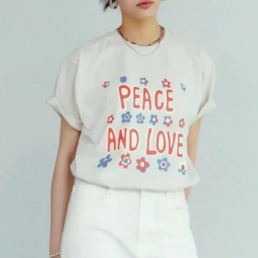 [BUNJANG] Wave Union PEACE and LOVE Graphic T-Shirt / 무신사 웨이브유니온 PEACE and LOVE 그래픽 반팔 티셔츠