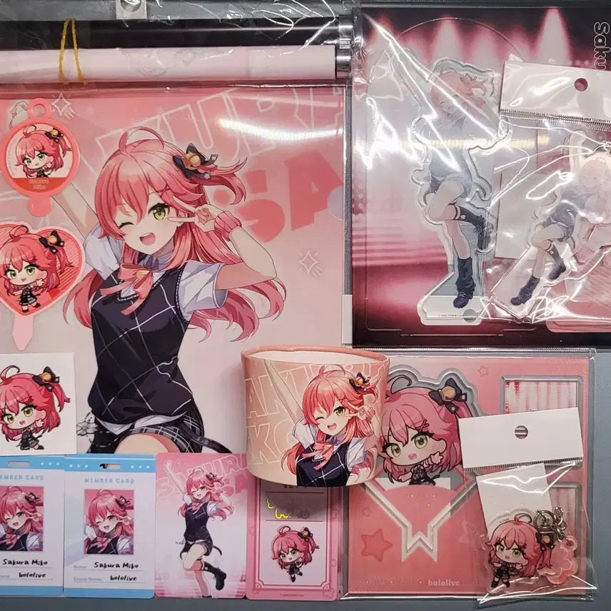 [BUNJANG] Hololive Sakura Miko V-Square Tapestry, Acrylic Stand, Charm, Photocard / 홀로라이브 사쿠라미코 브이스퀘어 태피스트리 아크릴스탠드 부적 포토카드